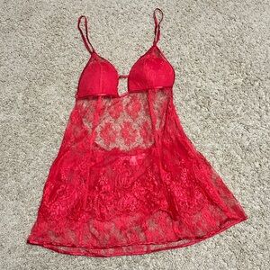 Victoria's Secret Very Sexy padded Red Lace Chemise, medium